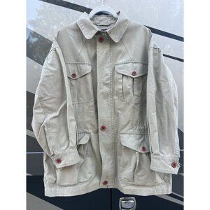 Vintage 90s GAP chore work outdoorsman country khaki jacket S utility preppy